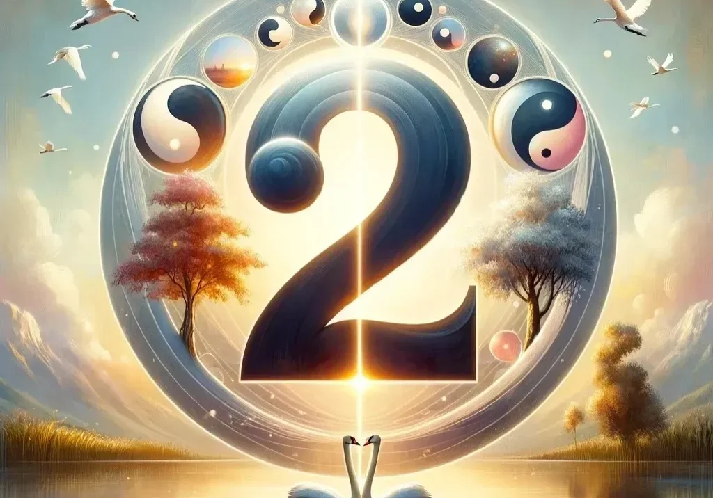Number two surrounded by celestial symbols.